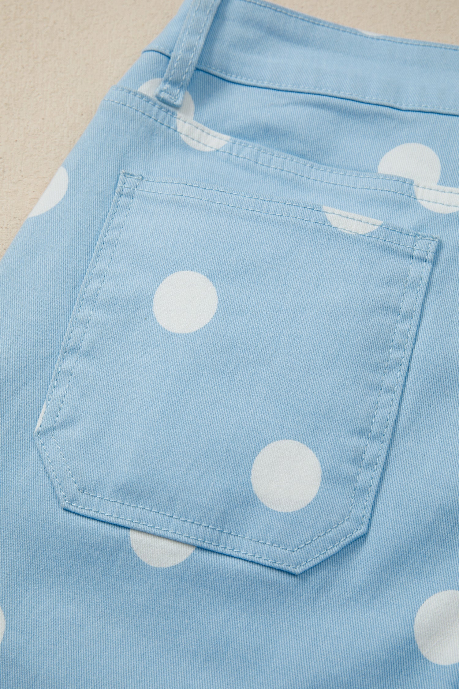 Everyday Raw Hem Print Polka Dot Shift Jeans