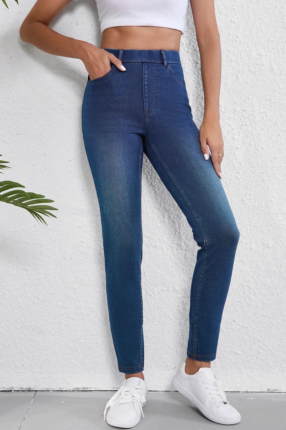 Straight Leg Ashleigh Multiple Pockets Stretchy Jeans