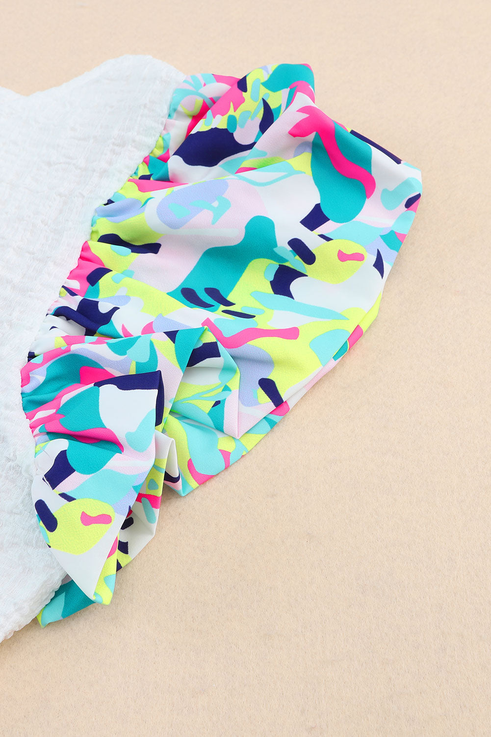 Voluminous Printed Puff Sleeve Textured