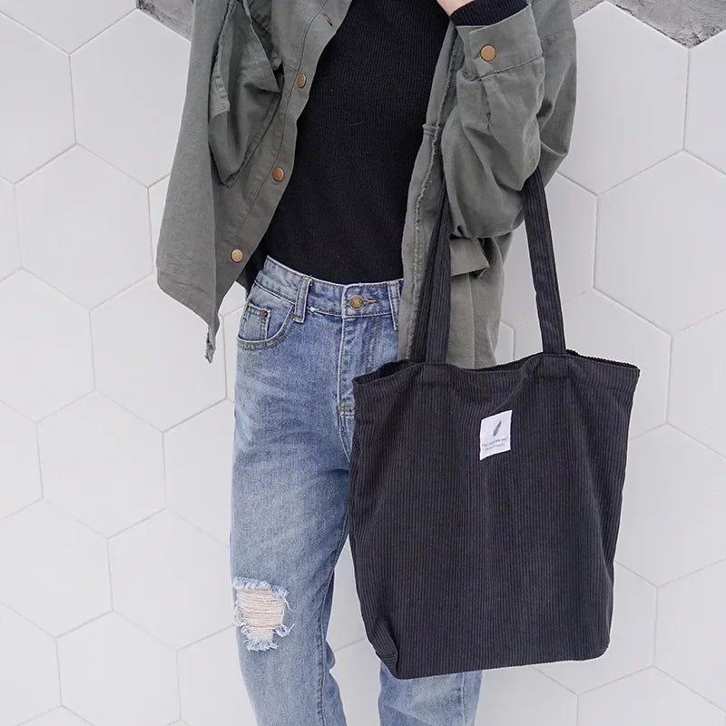 Structured Canvas Shoulder Bag