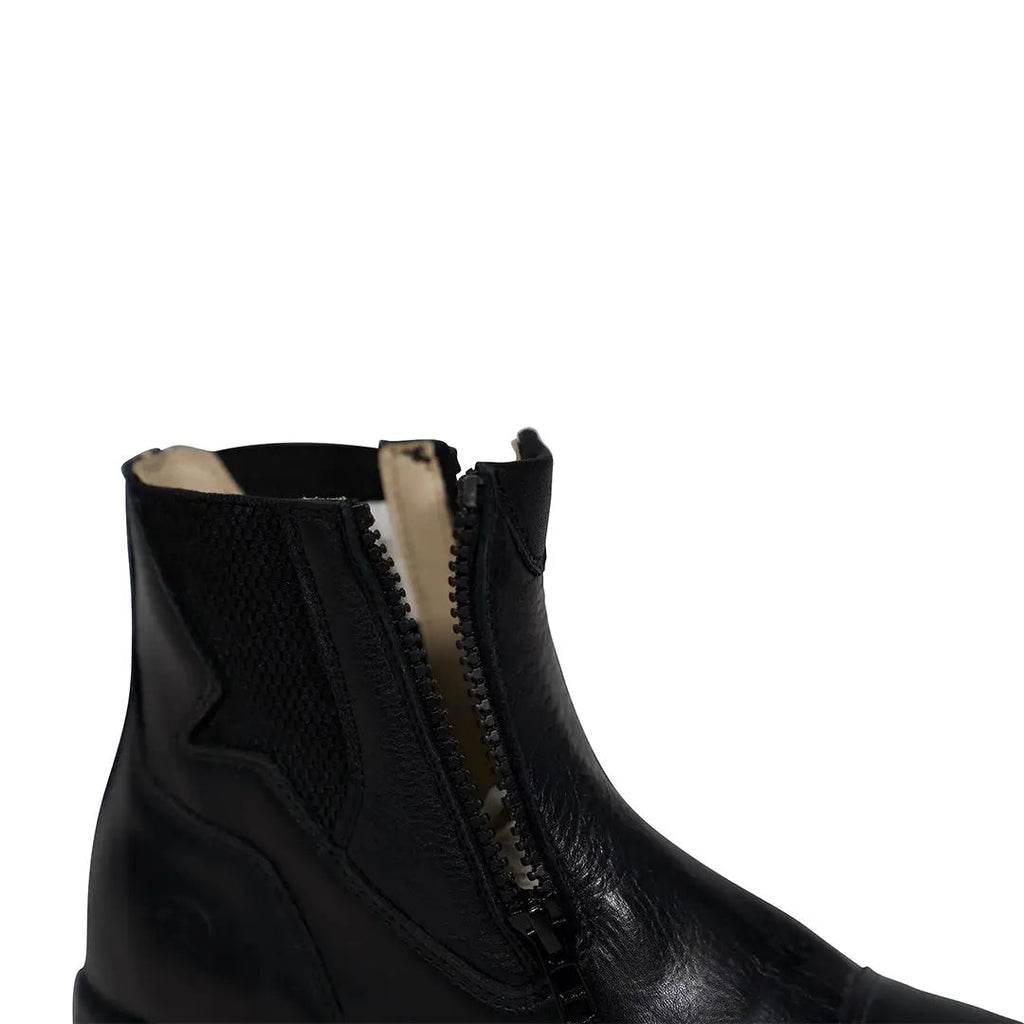 Zip Leather Riding Boots