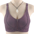 Front Closure Zipper Lift Wireless Bra
