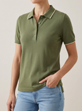 Women's Refined Contrast-Trim Polo Shirt