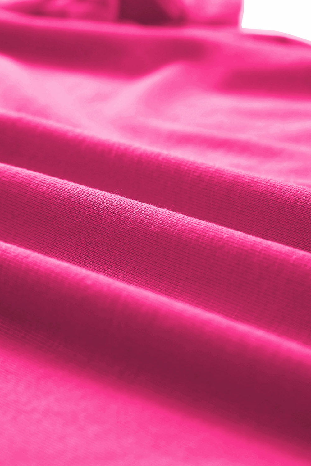 Rose Red Casual Plain Crew