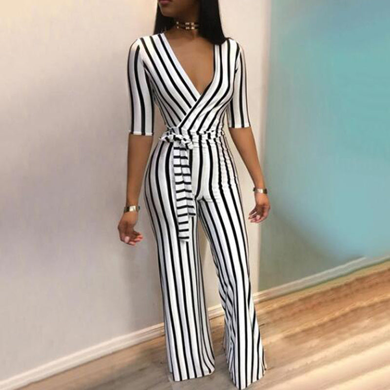 Vertical Stripe Chic Jumpsuit