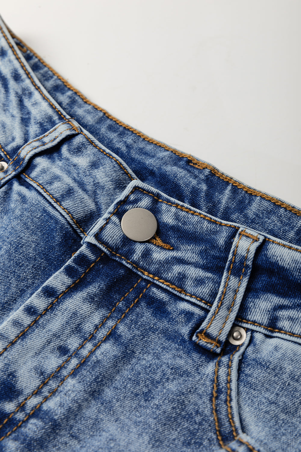 High Waist Cuffed Myosotis Center Seam Jeans