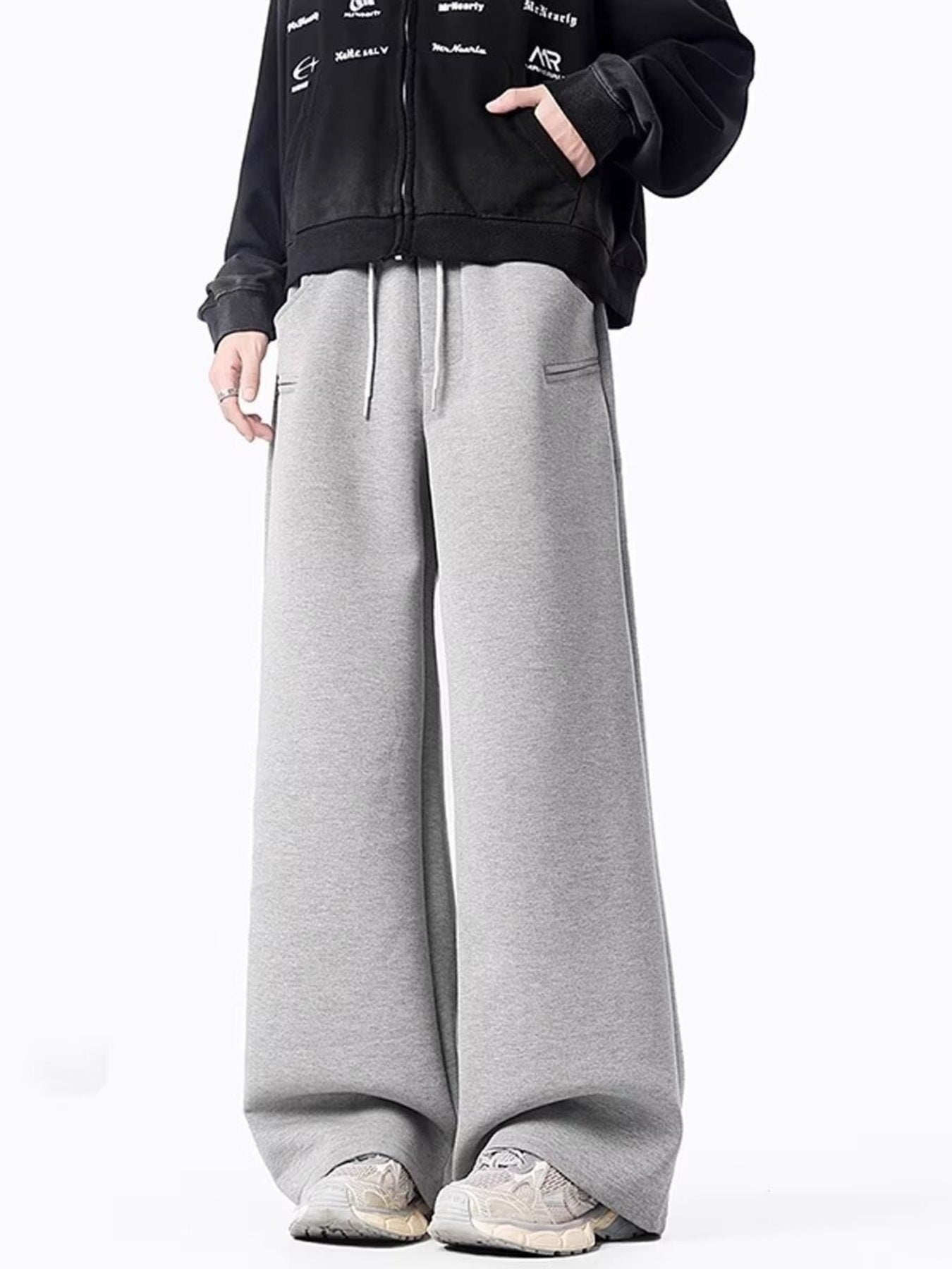 Men S Plus Size Loose Fit Drawstring Wide Leg Pants