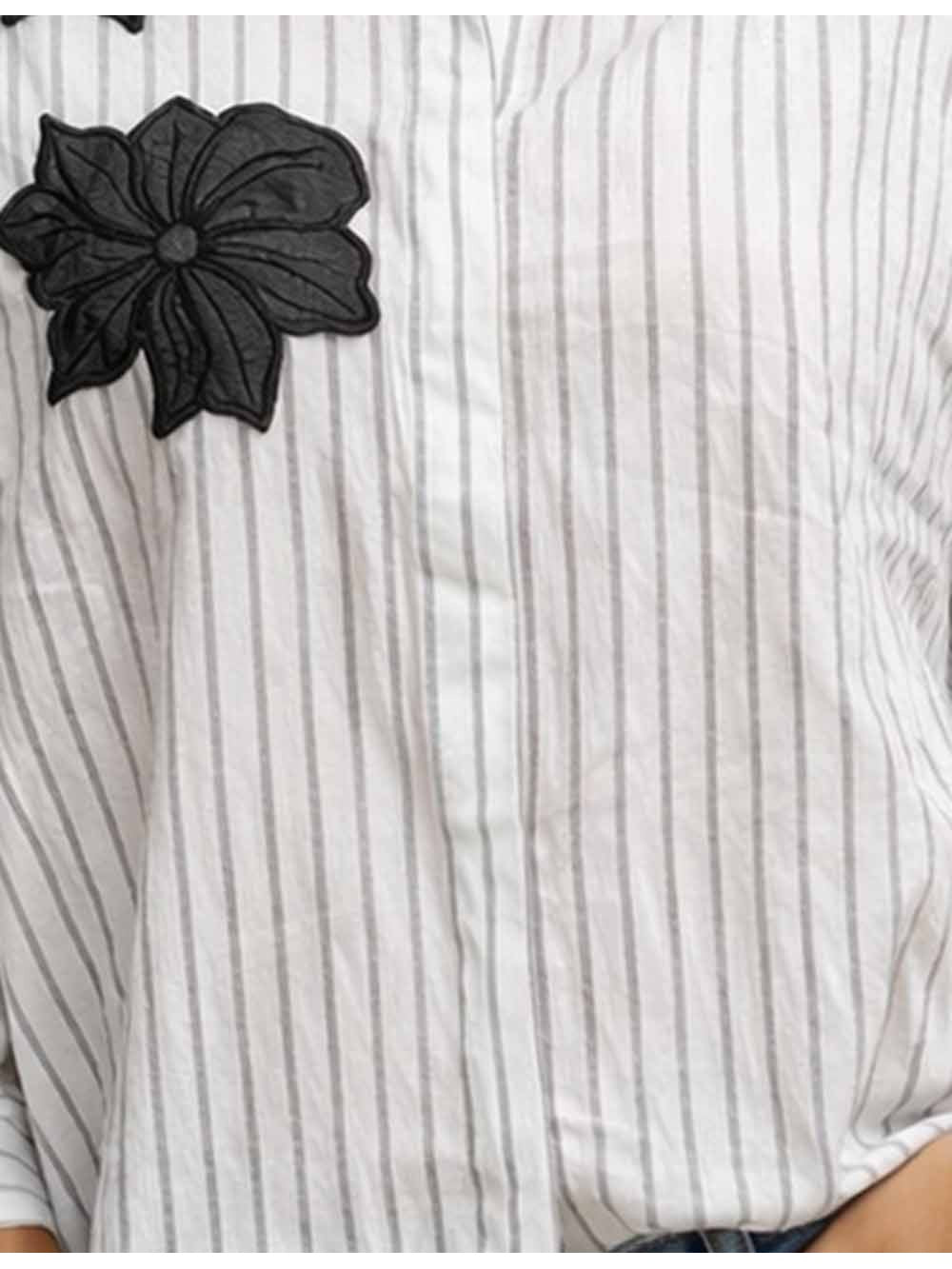 Patch Button Down Long Sleeves Shirt