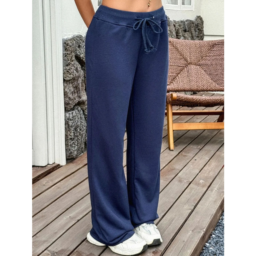 Classic Drawstring Wide Leg Active Pants