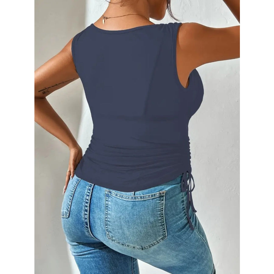 Side Drawstring Ruched Tank