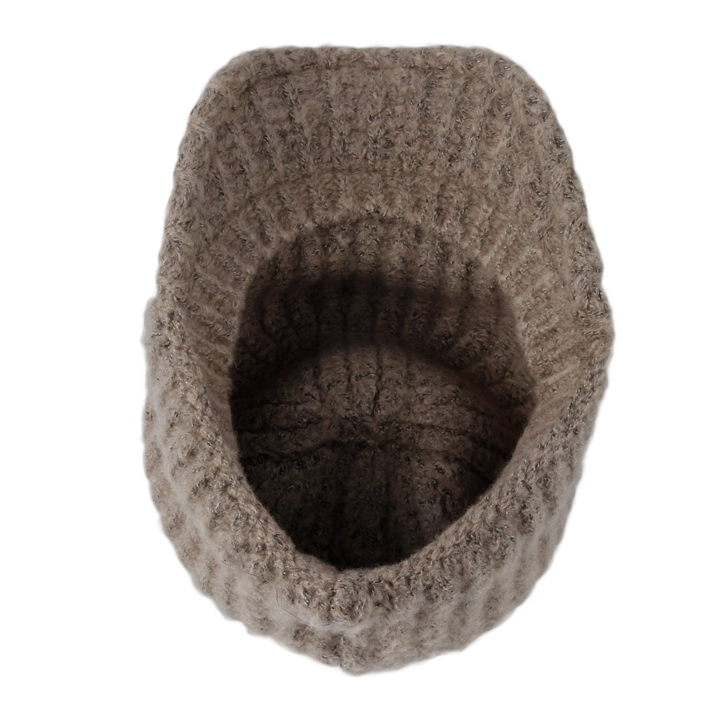 Knit Ribbed Pom Pom Sun Visor