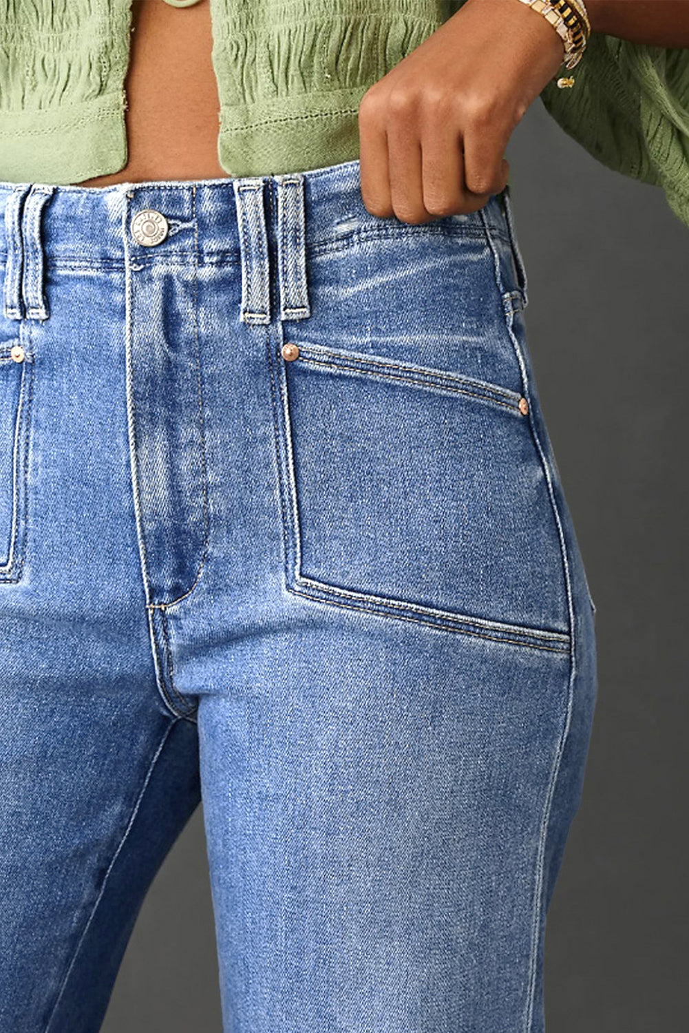 Straight Leg Loose High Waist Cropped Jeans