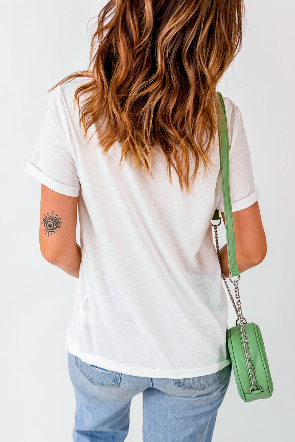 White Happy Easter Round Neck