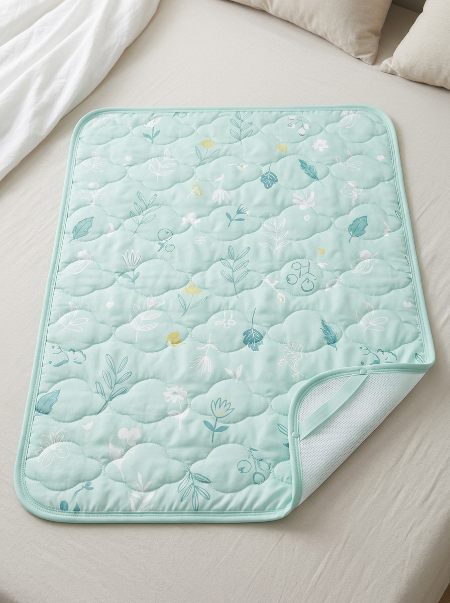 Botanical Floral Mint Green Pattern Cooling Mat