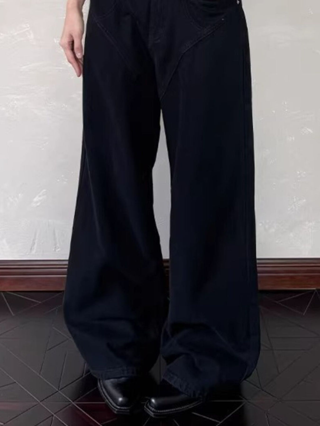 Relaxed Men's Full Size Wide Leg Jeans Plus Size