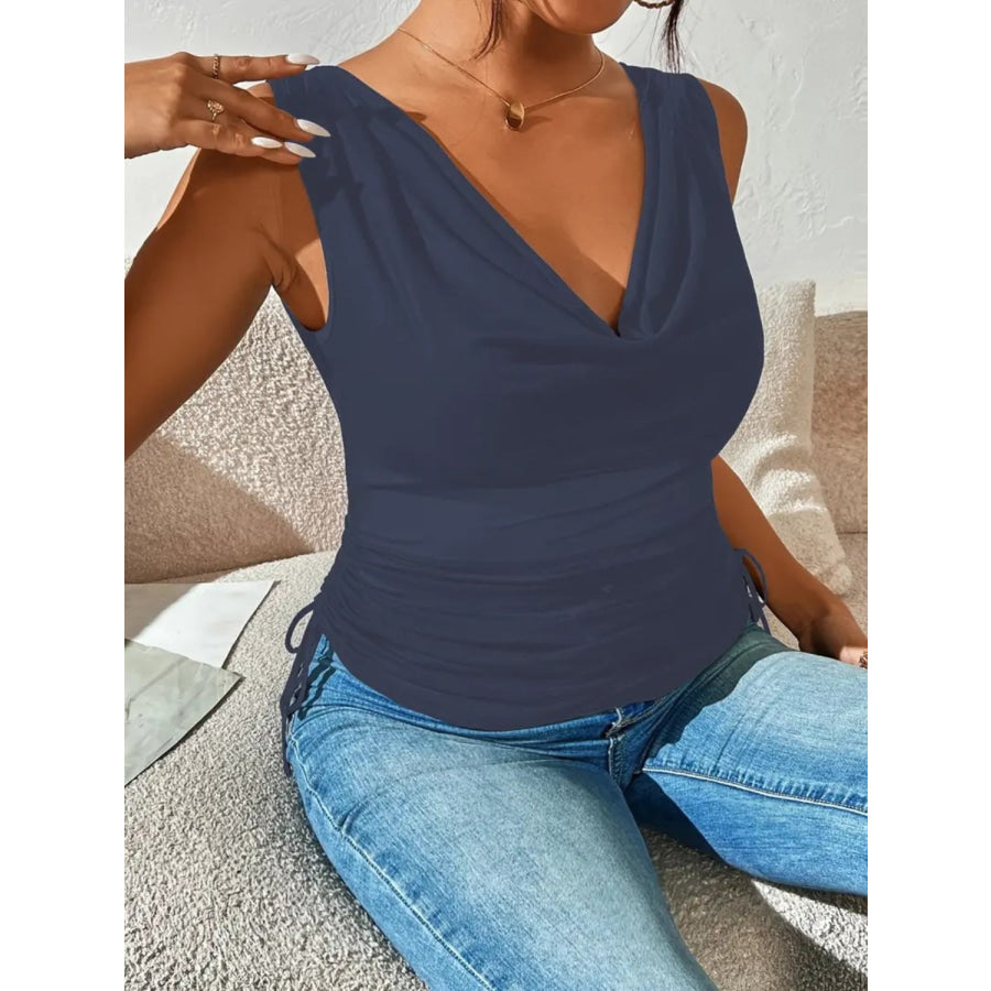 Side Drawstring Ruched Tank