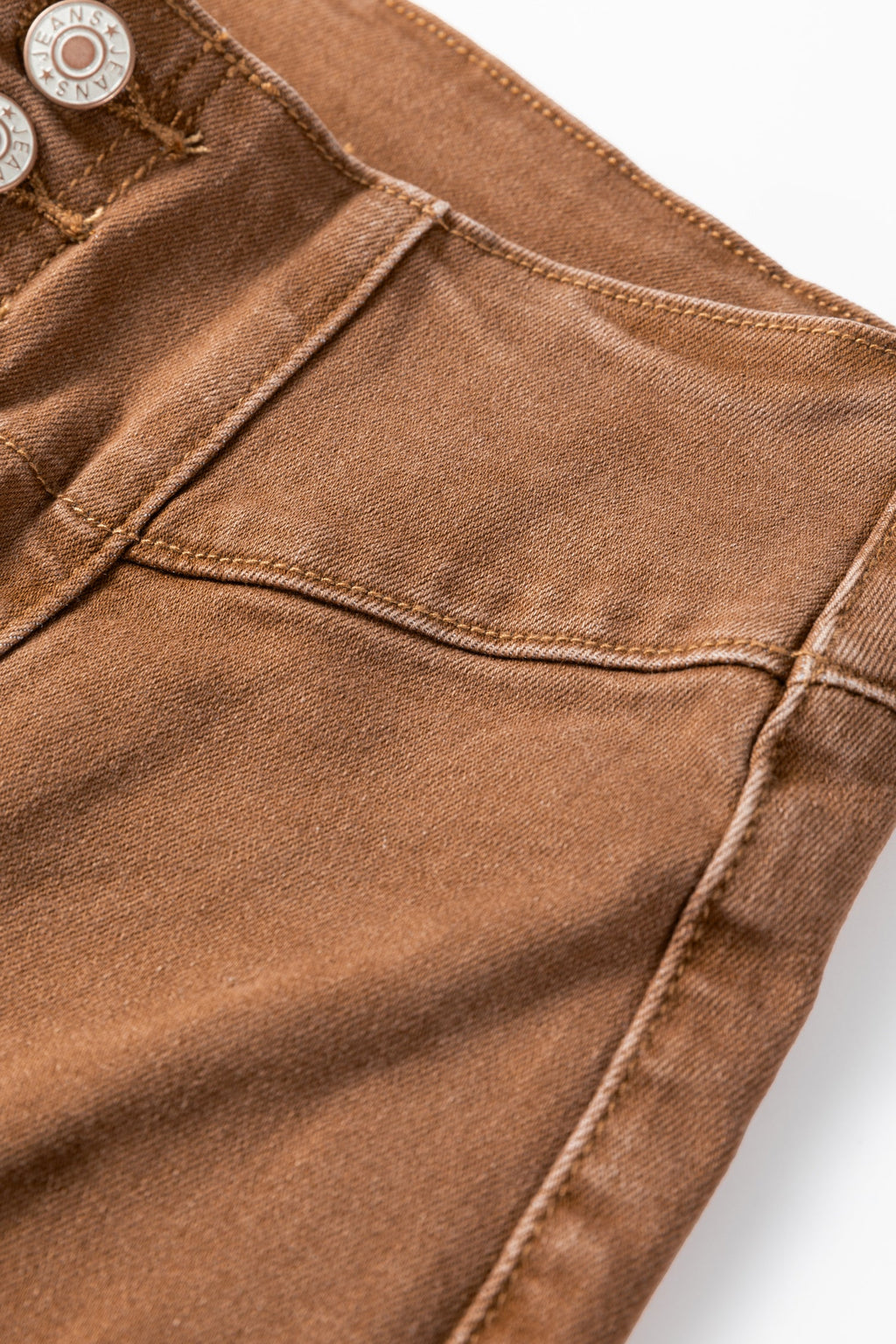 Everyday Flare High Waist Raw Hem Button Jeans
