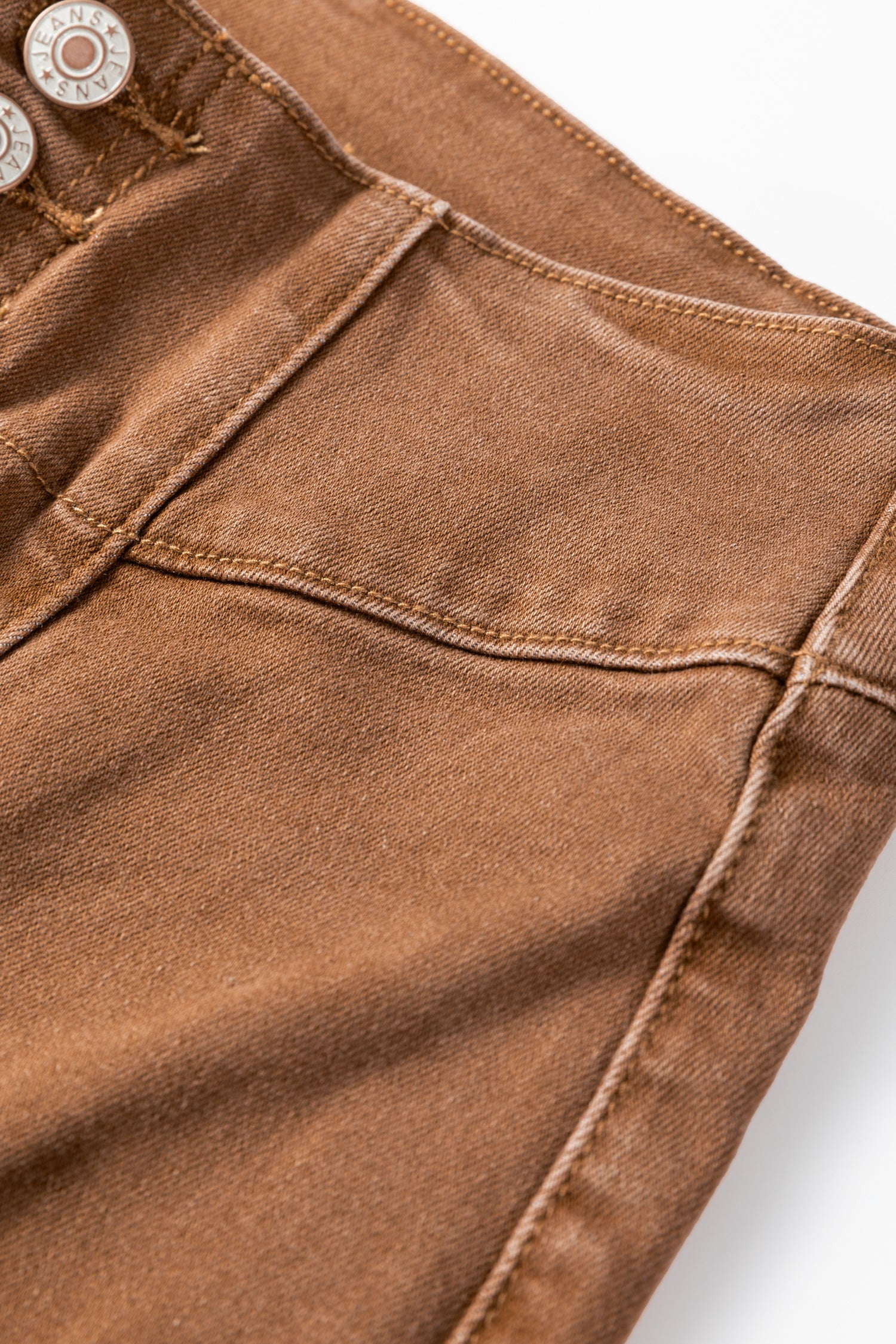 Everyday Flare High Waist Raw Hem Button Jeans