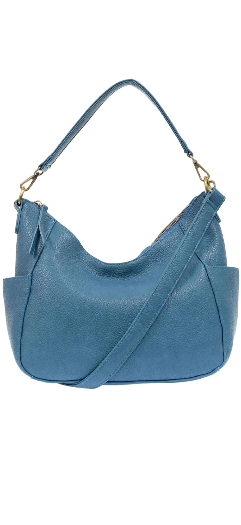 Modern Slouchy Faux Leather Zip Crossbody Bag