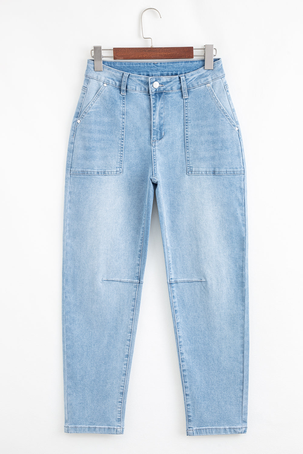 Barrel Relaxed Patch Pocket High Rise Jeans