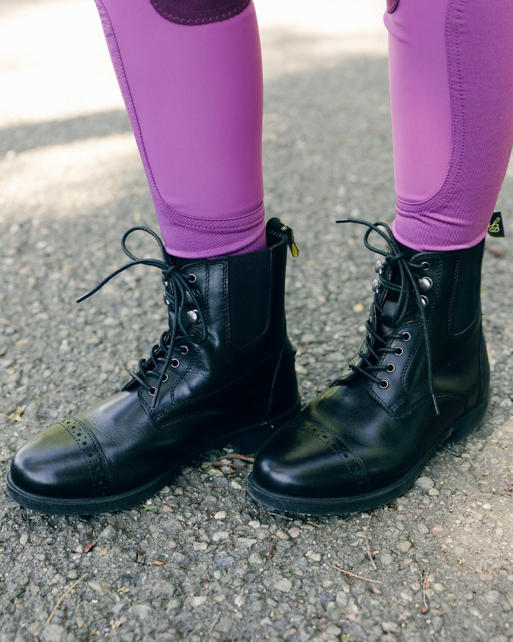 Lace-Up Leather Riding Boots