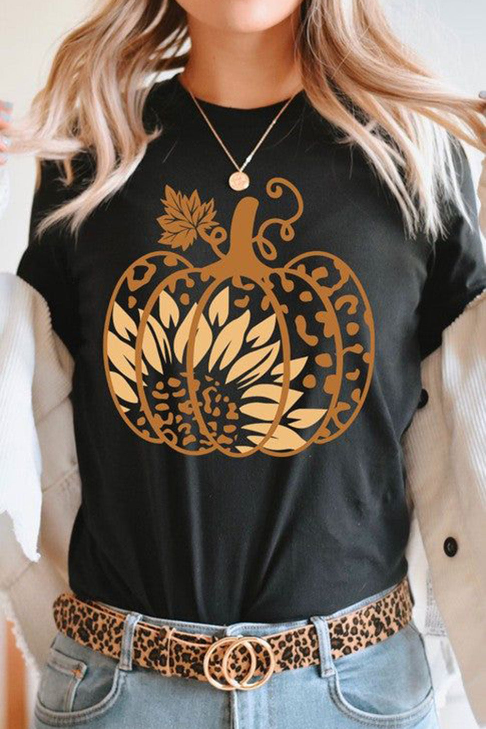 Black Halloween Sunflower Pumpkin Graphic