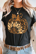 Black Halloween Sunflower Pumpkin Graphic