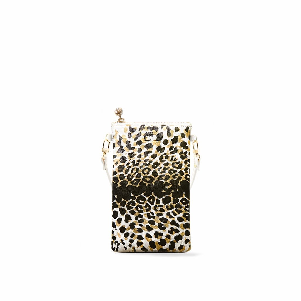 Faux Leather Zip Phone Tote Bag