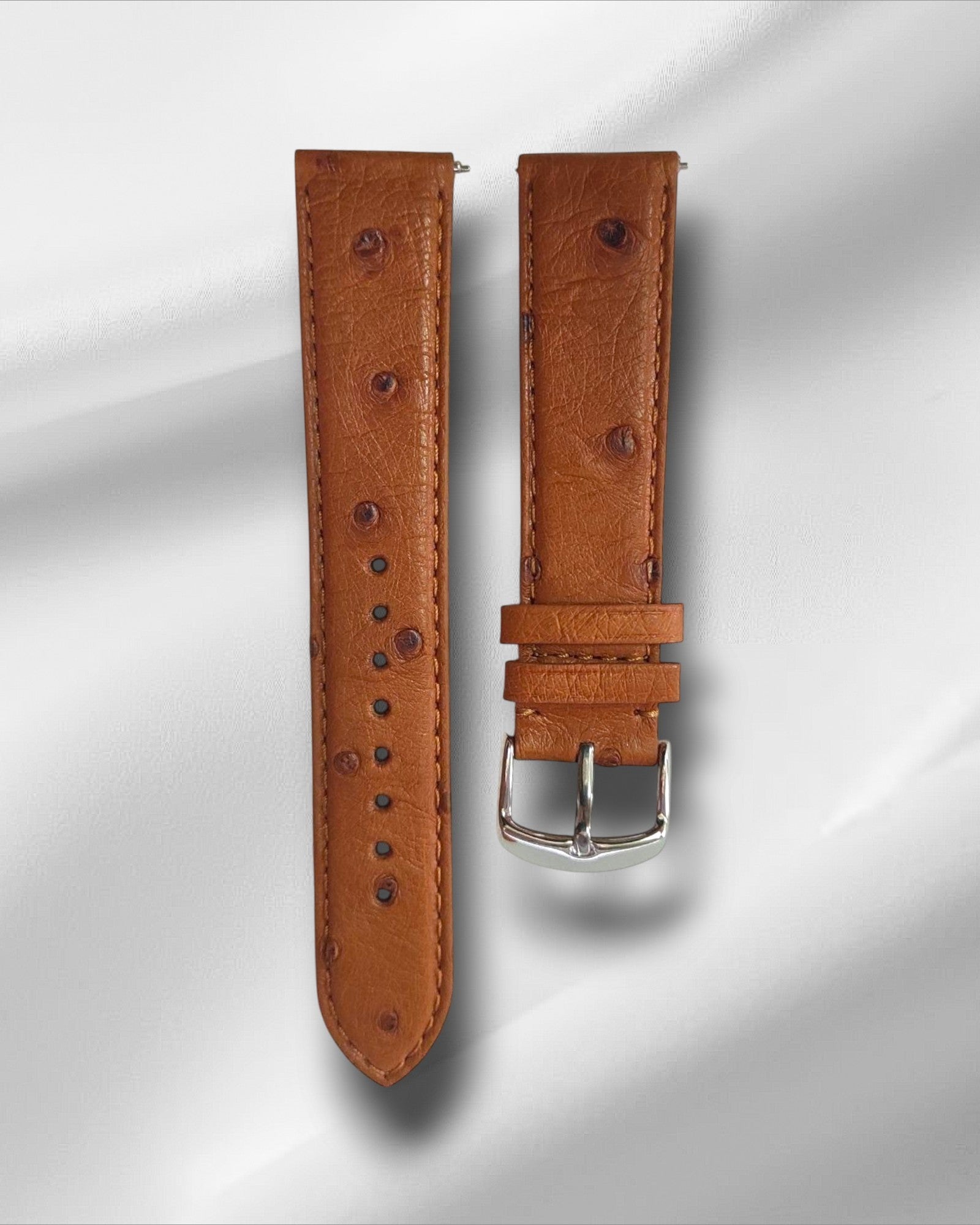 Modern Textured Finish Quick Release Tang Buckle Ostrich Leather Watch Strap