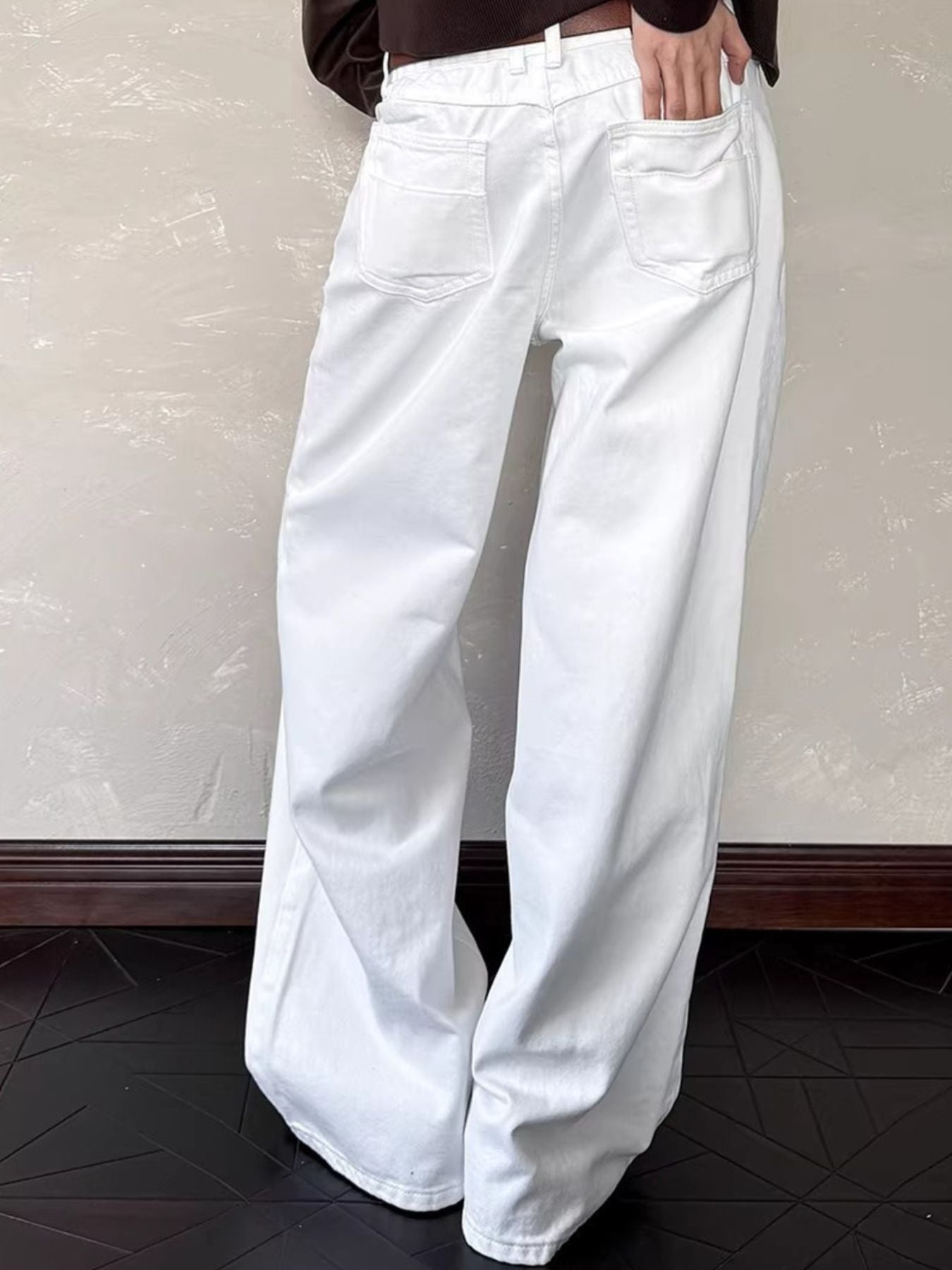 Relaxed Men's Full Size Wide Leg Jeans Plus Size