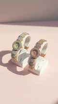 Crystal Link Floral Fashion Watch