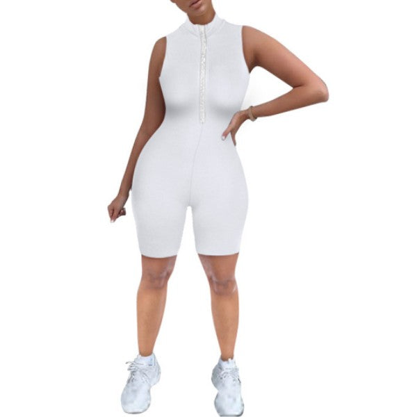 Zip Up Bodycon Romper