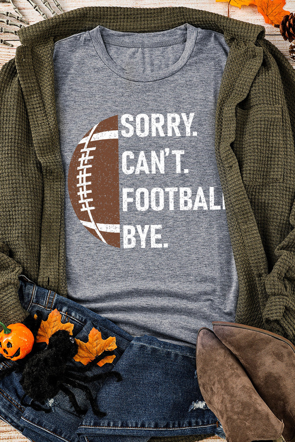 Gray American Football Graphic Casual