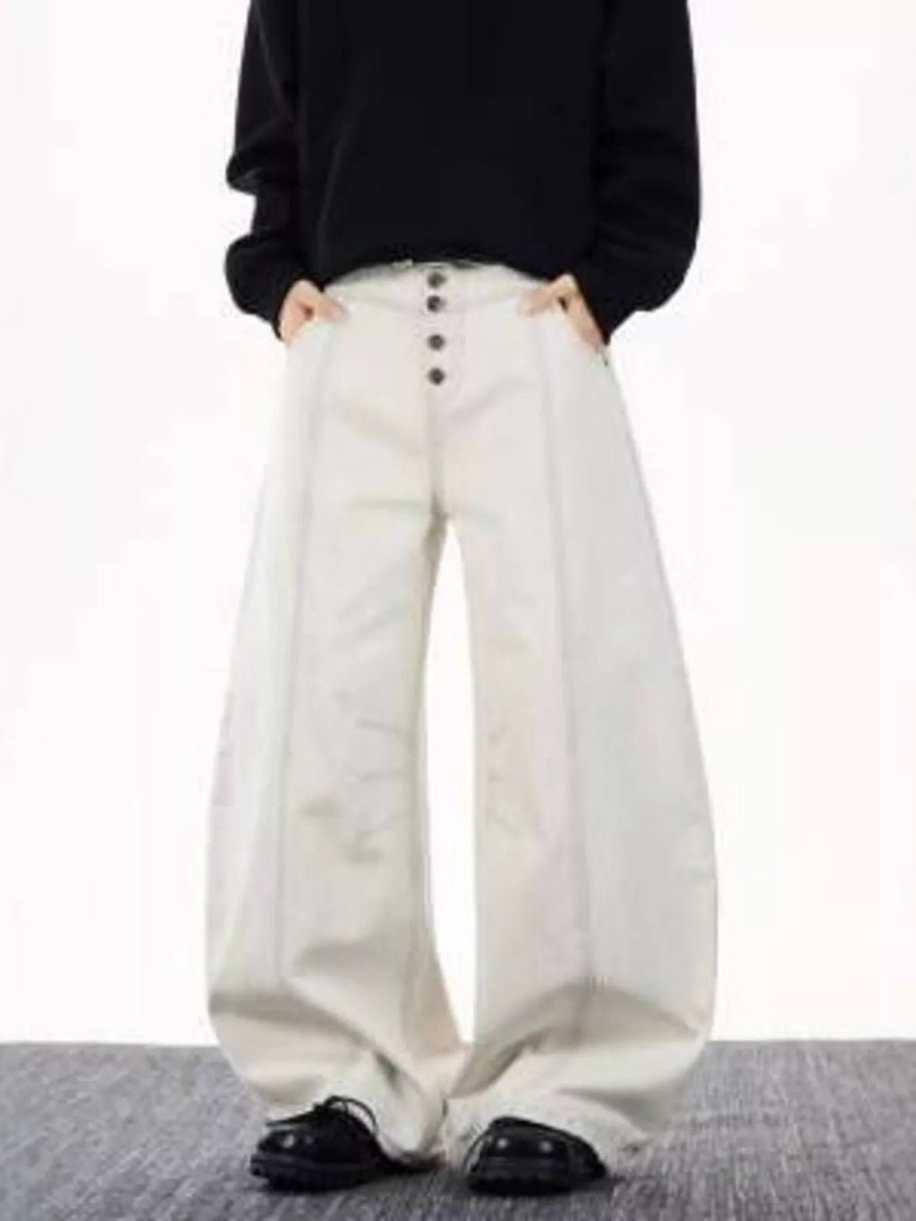 Men's Full Size Wide Leg Button-fly Jeans Plus Size