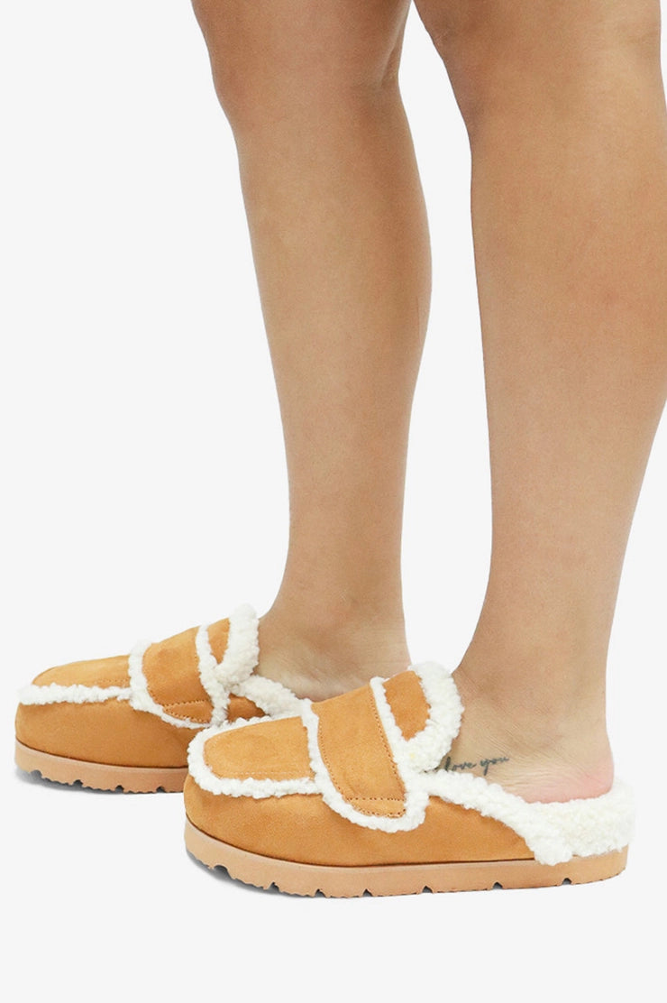 Suede Knit Slide Sandals