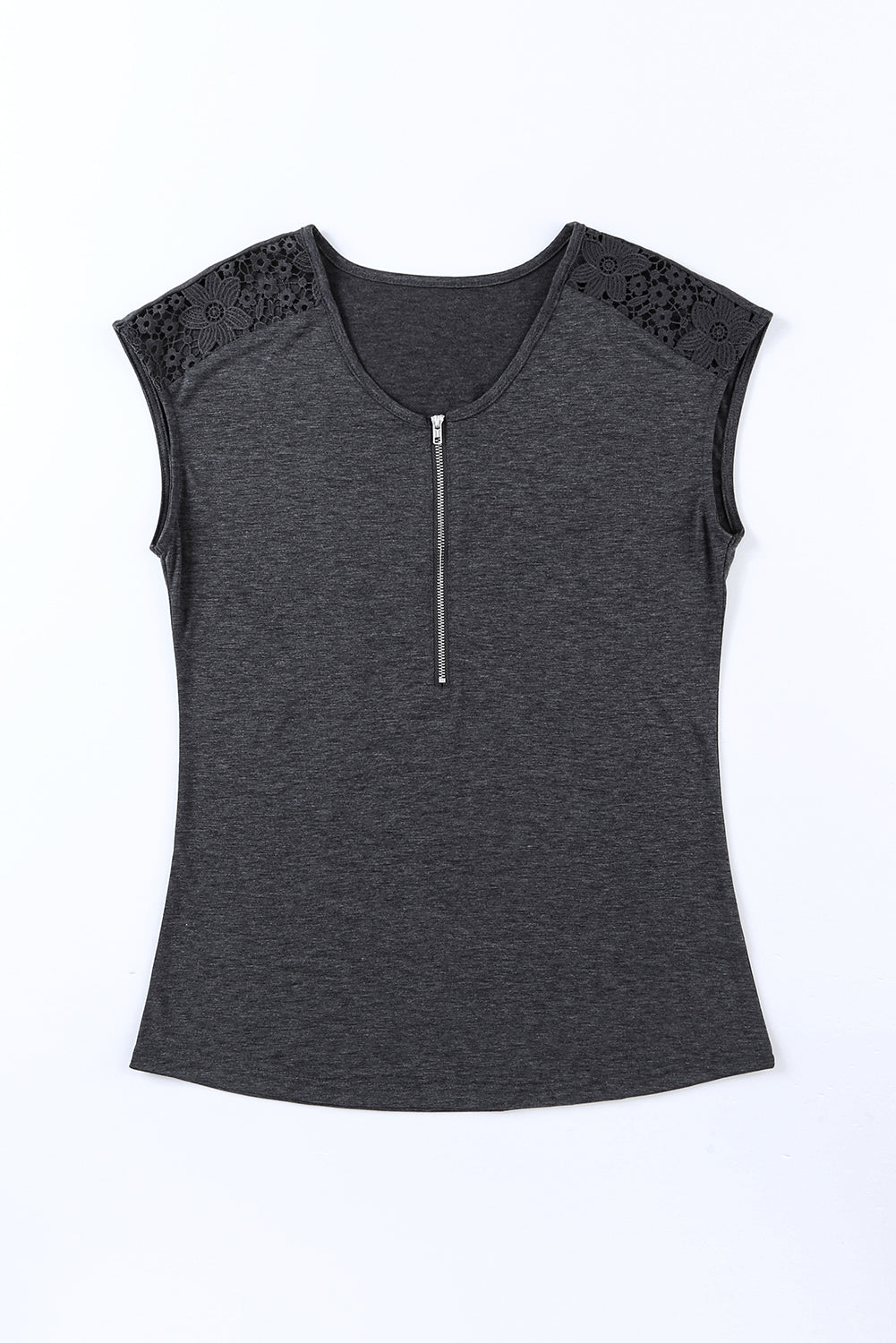 Zip Neck Lace Splicing Short