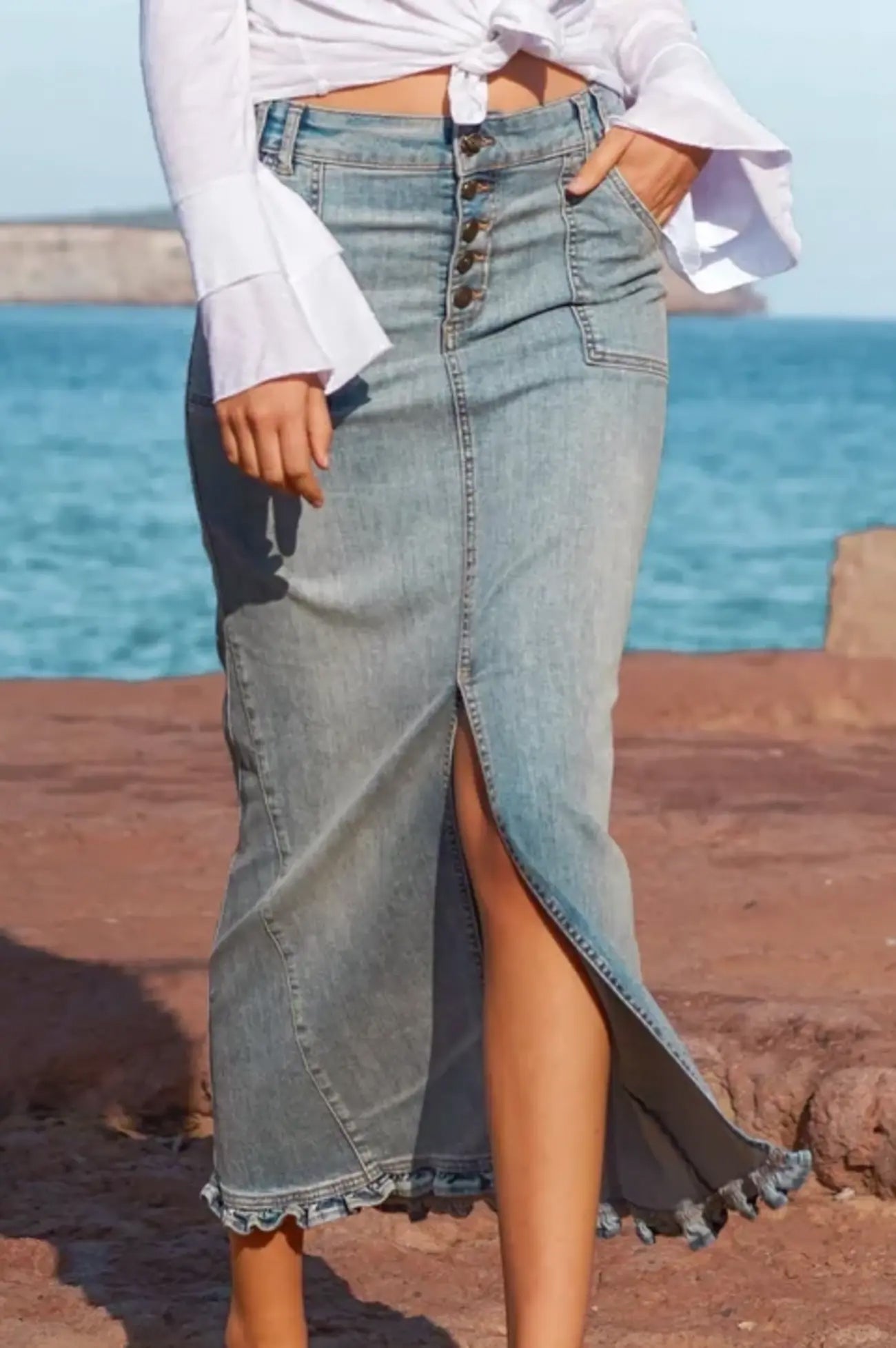 Airy Carry Everyday Casual Denim Skirt