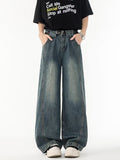Men's Full Size Wide Leg Vintage Wash Jeans Plus Size