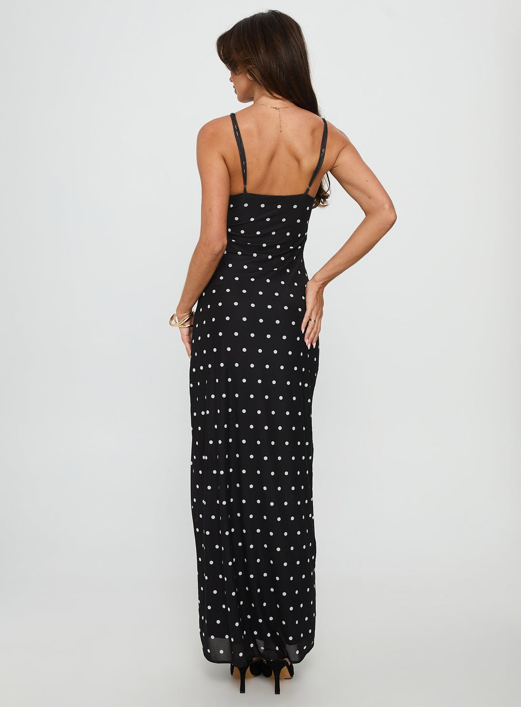 Satin Finish Ruched Maxi Dress