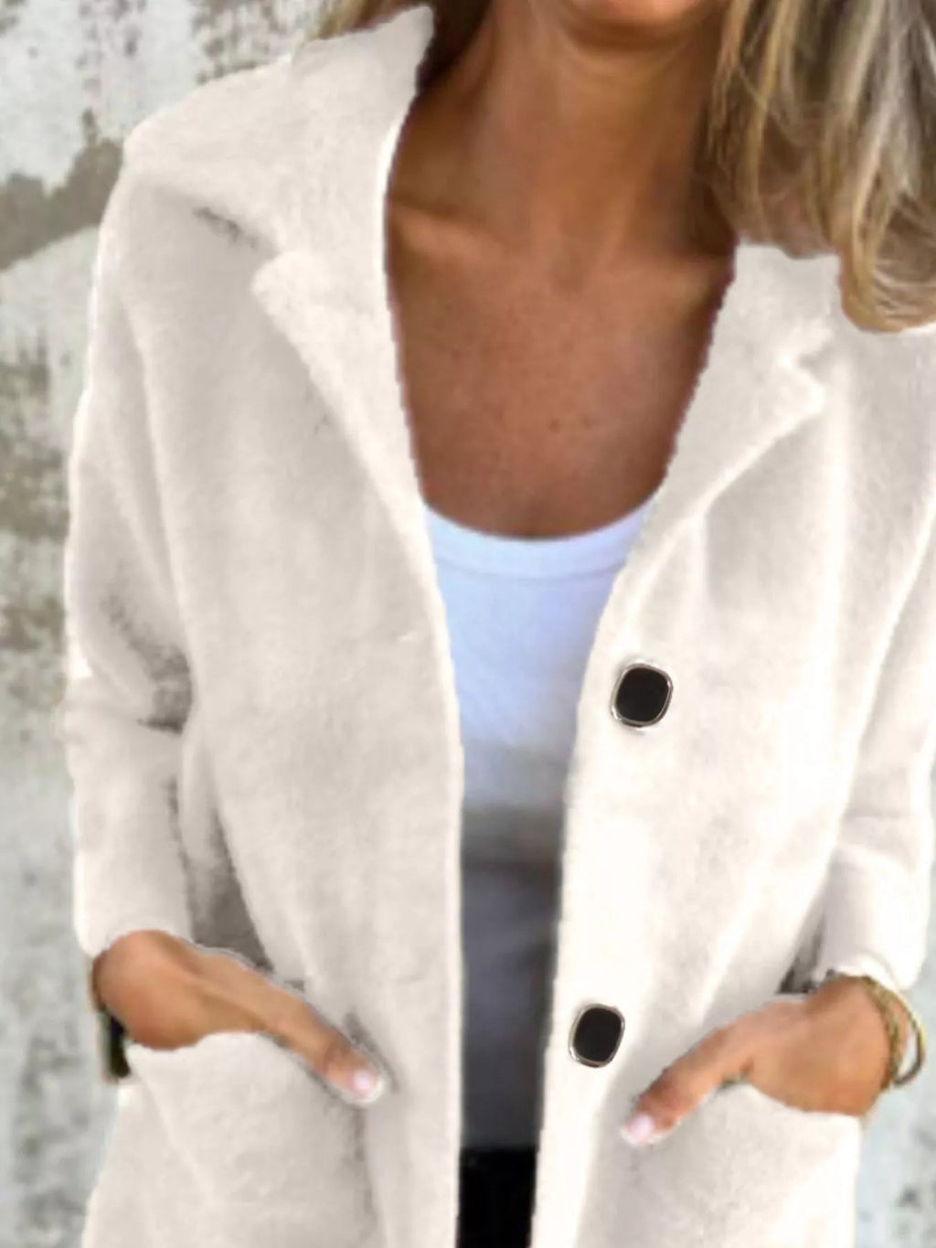 Full Size Button Down Long Sleeve Longline Coat Plus Size Jacket