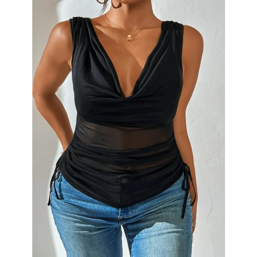Side Drawstring Ruched Tank