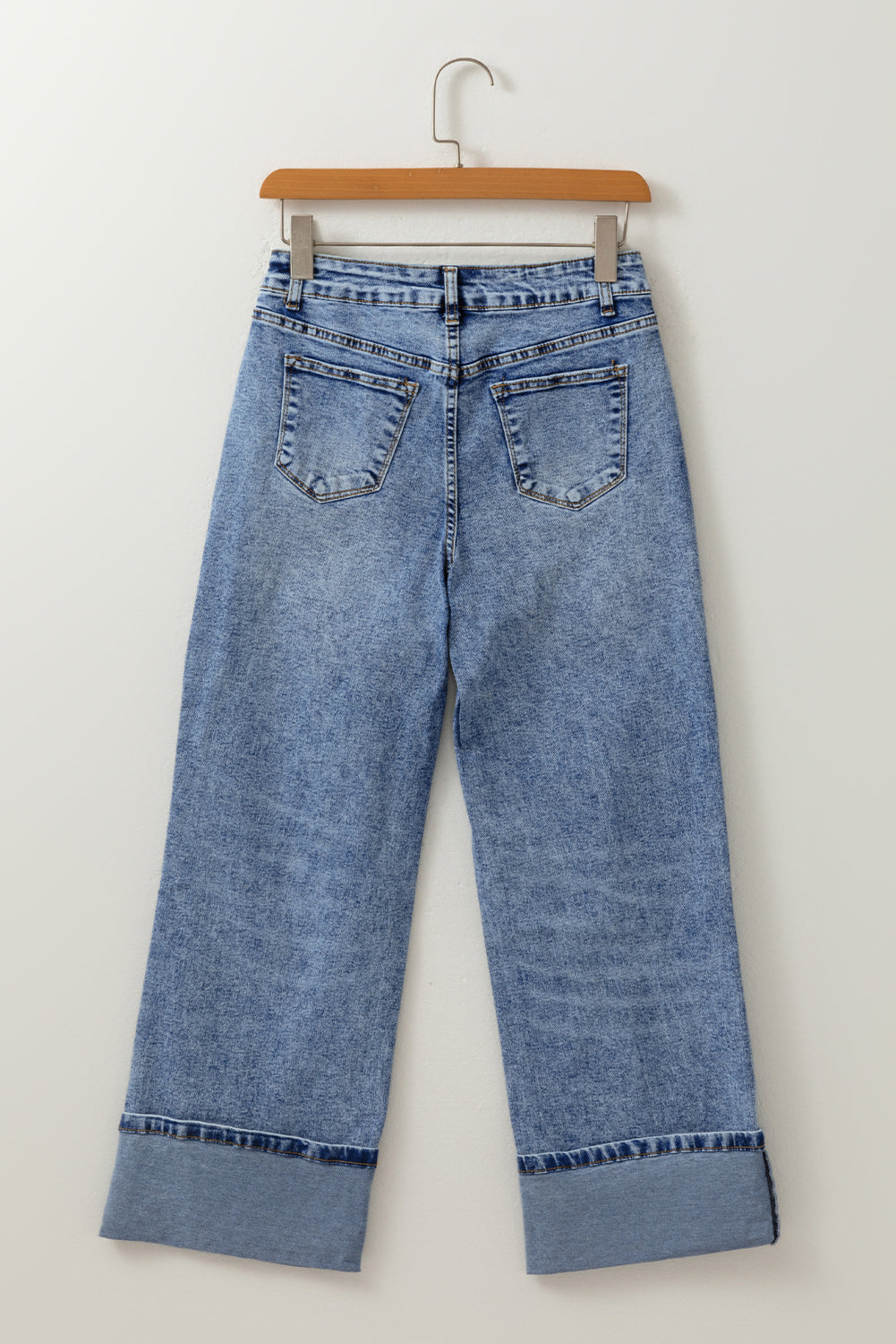 High Waist Cuffed Myosotis Center Seam Jeans