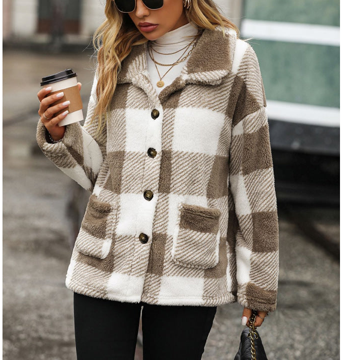 Everyday Plaid Collared Neck Button Down Jacket