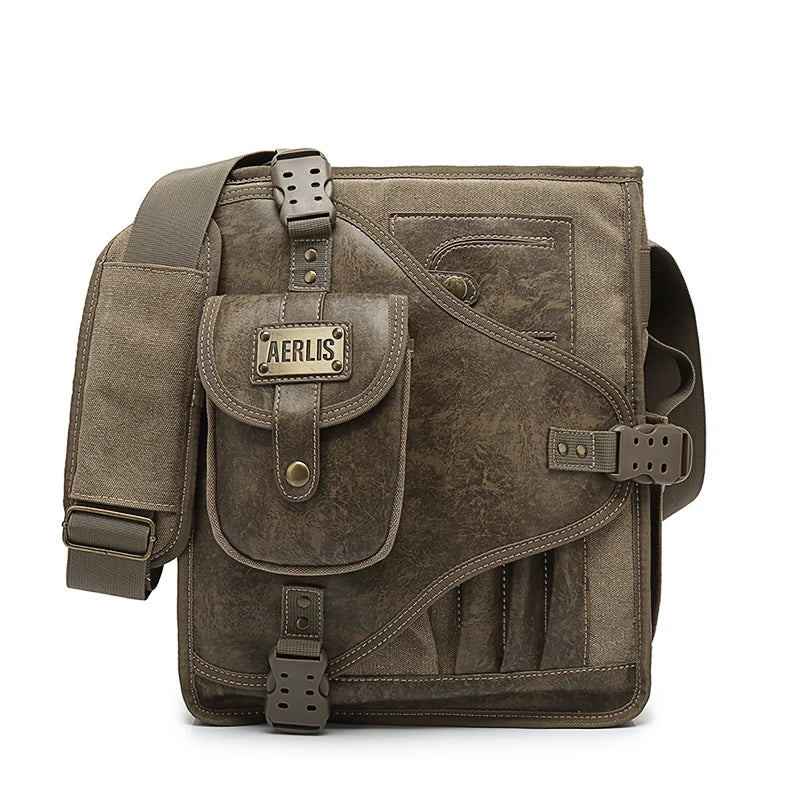 Canvas Zip-Top Shoulder Bag