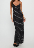 Satin Finish Ruched Maxi Dress