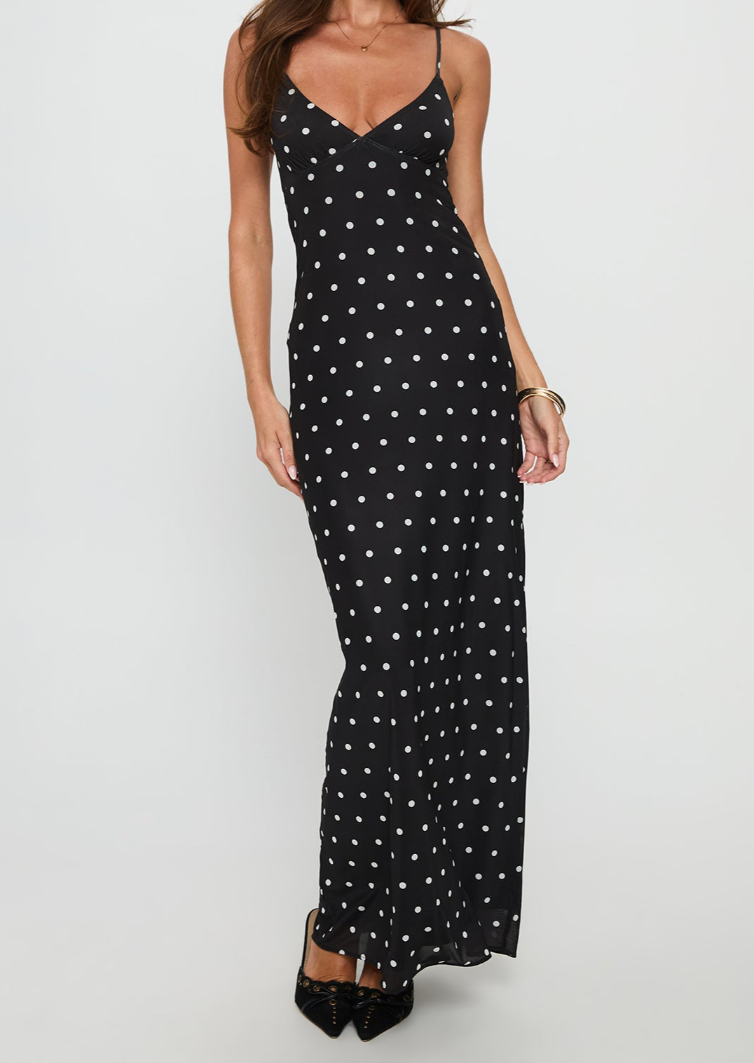 Satin Finish Ruched Maxi Dress