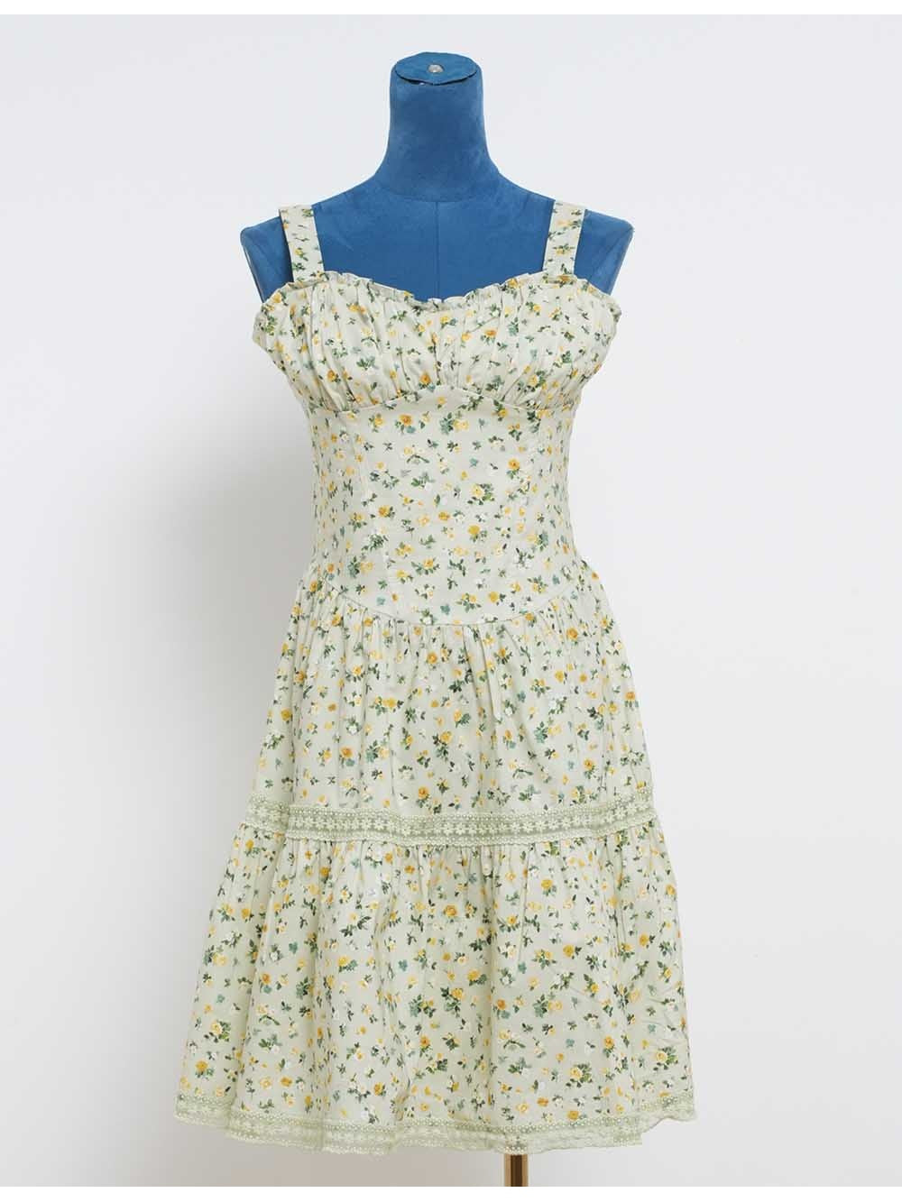 Romantic Lace Trim Sleeveless Mini Dress