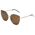 Polarized Round Cat-Eye Modern Profile Sunglasses