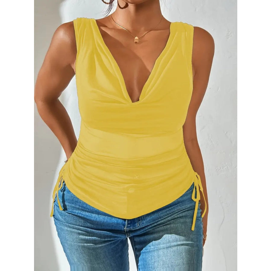 Side Drawstring Ruched Tank