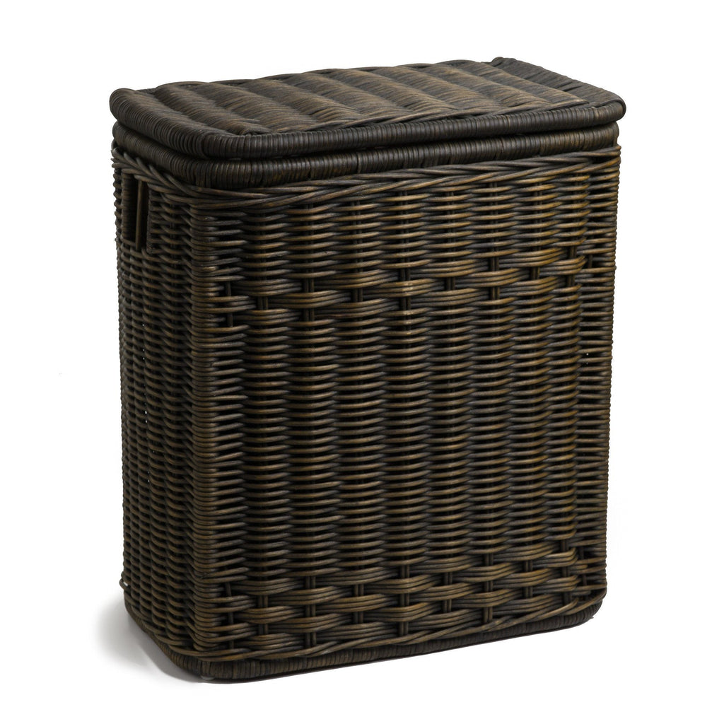 Narrow Rectangular Wicker Laundry Hamper